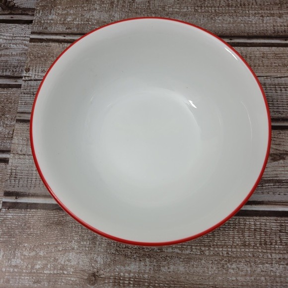 Corelle Vitrelle Bhandani Red Rim Cereal Bowls Set Of 6 - Picture 2 of 7